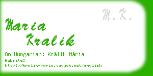 maria kralik business card